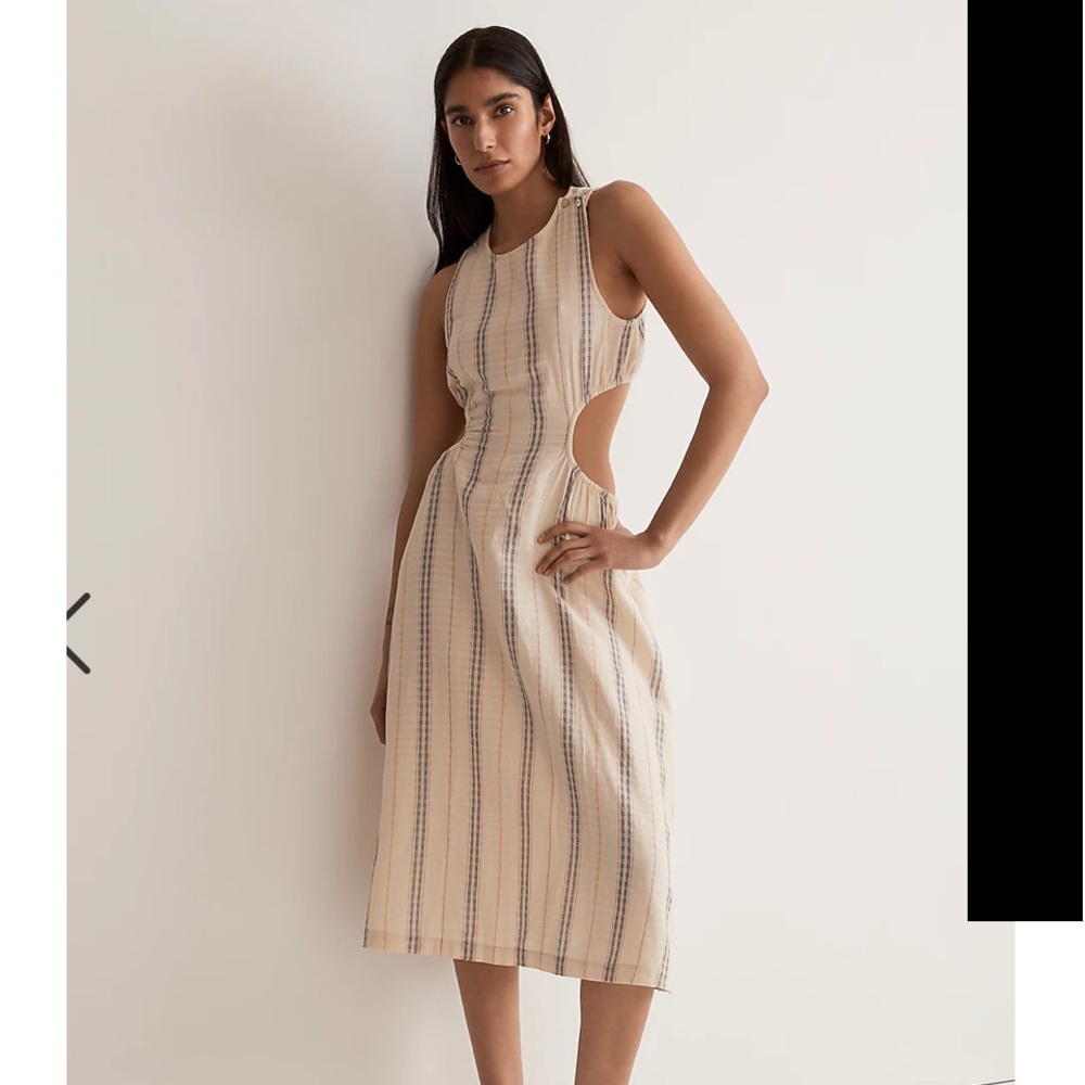 Cutout Midi Dress in Stripe